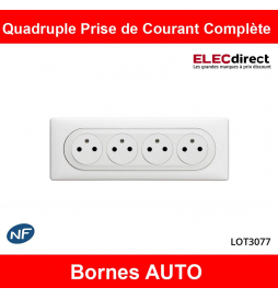 Legrand - Prise de courant quadruple complète Céliane - 4 x 2P+T - Blanc - Réf : LOT3077