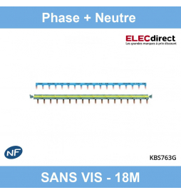 Peignes d'alimentation HAGER Phase et Neutre 13 modules SanVis - KBS763