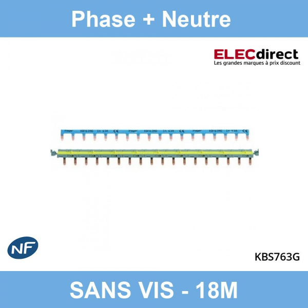 Peigne d'alimentation horizontal, 13 modules, Phase / N (auto)