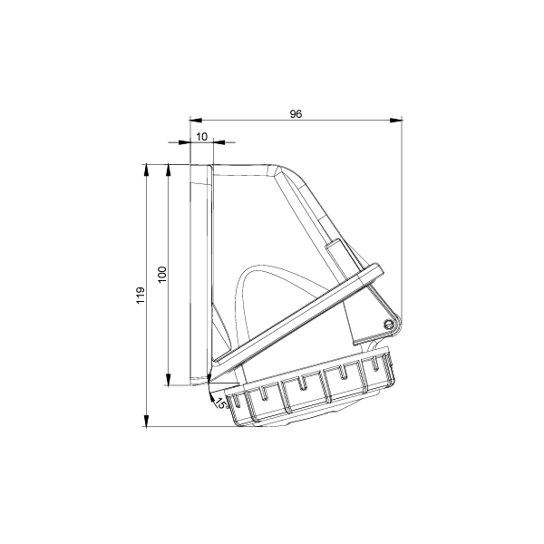 Digital - Prise de Courant Européenne socle 3P+T 16A - 380V IP 67 - Réf : 51712 (03822)
