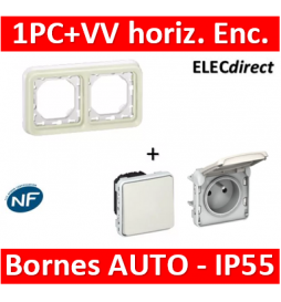 Legrand Plexo - PC 2P+T + VV - Encast. - horizontal - Blanc - IP55/IK07 - 069694+069621+069611