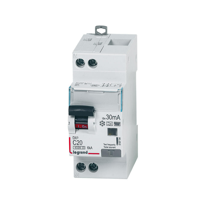 LEGRAND - Disjoncteur Différentiel DX3 P+N - 20A - 30mA - Type F -Réf : 410754