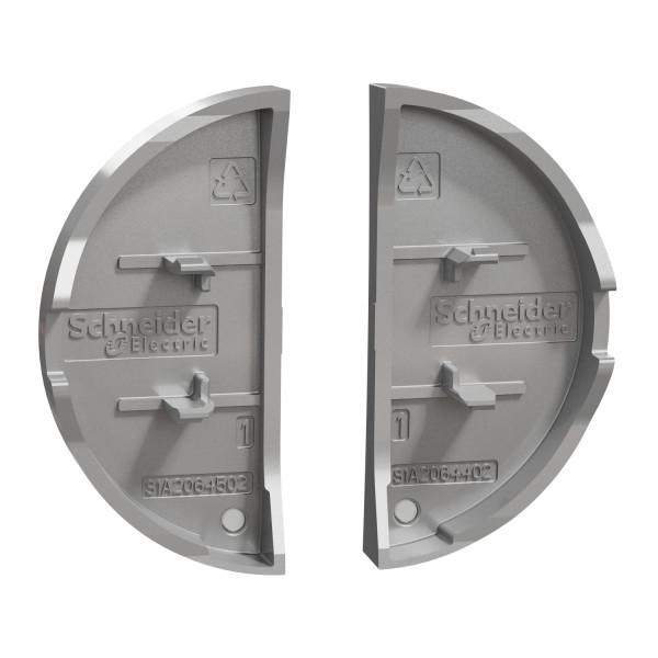 Schneider - 2 demi enjoliveur Odace - Aluminium - livré sans LED - Réf : S530298