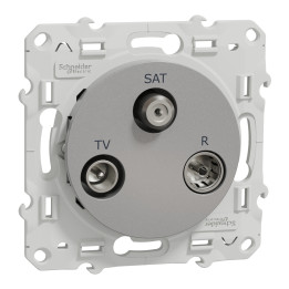 Schneider - Prise TV/FM/SAT Odace - Aluminium - Réf : S530461
