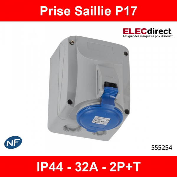 Prise mobile 32A P17 -IP66/67 -200V-250V- 2P+T