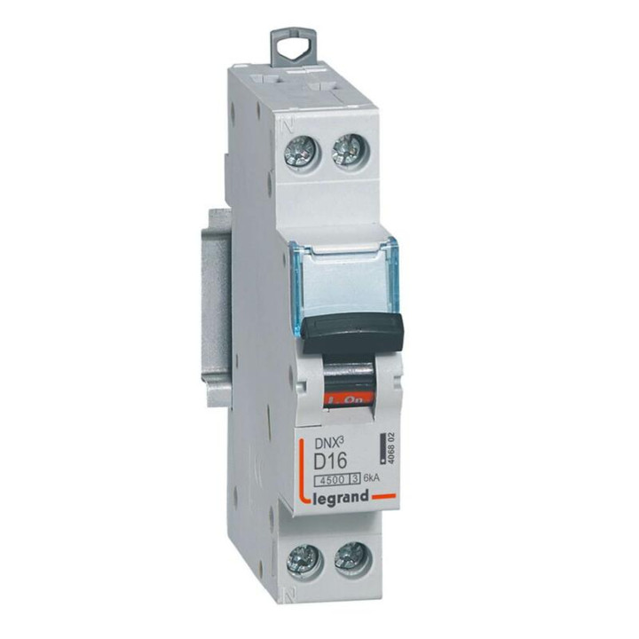 Legrand - Disjoncteur courbe D 16A DNX3 - Ph+N - 1M - Réf : 406802
