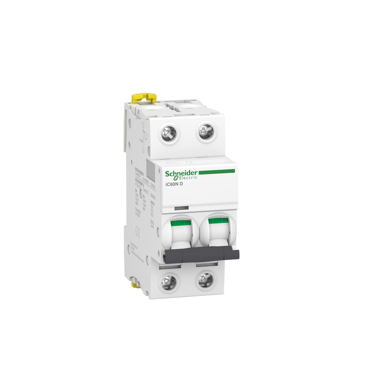 Disjoncteur Schneider Electric Acti9 IC60N 2P 32A Courbe C - Blanc
