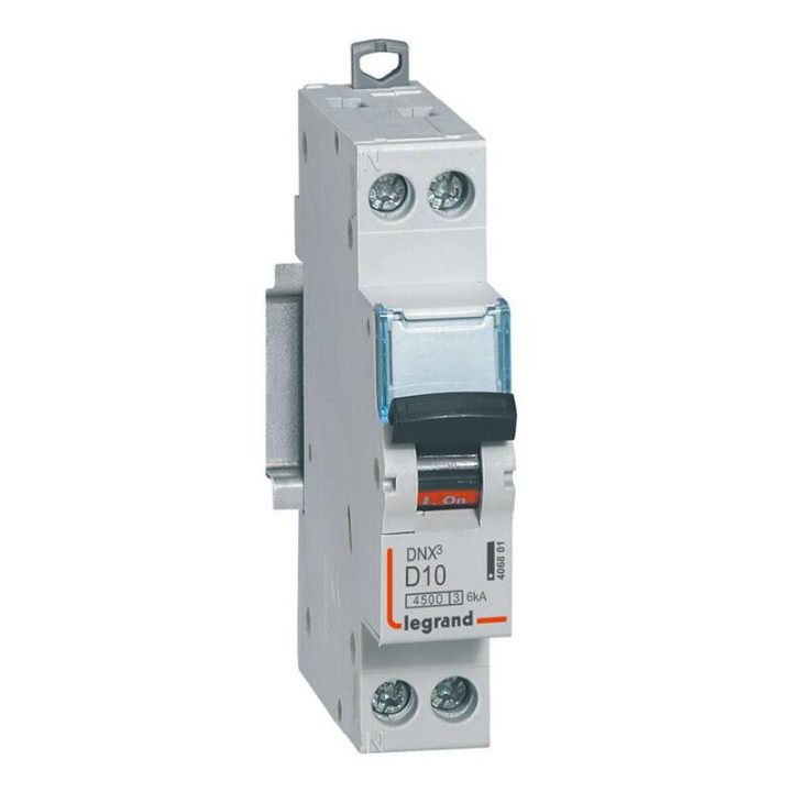 Legrand - Disjoncteur courbe D 10A DNX3 - Ph+N - 1M - Réf : 406801