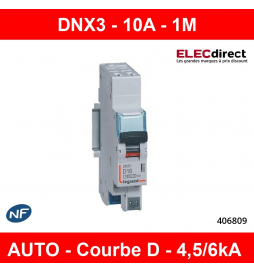 Legrand - Disjoncteur AUTO courbe D 16A DNX3 - Ph+N - 1M - Réf : 406809