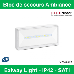 Schneider - Bloc de secours Ambiance Exiway Light - IP42 - SATI - Réf : OVA59310