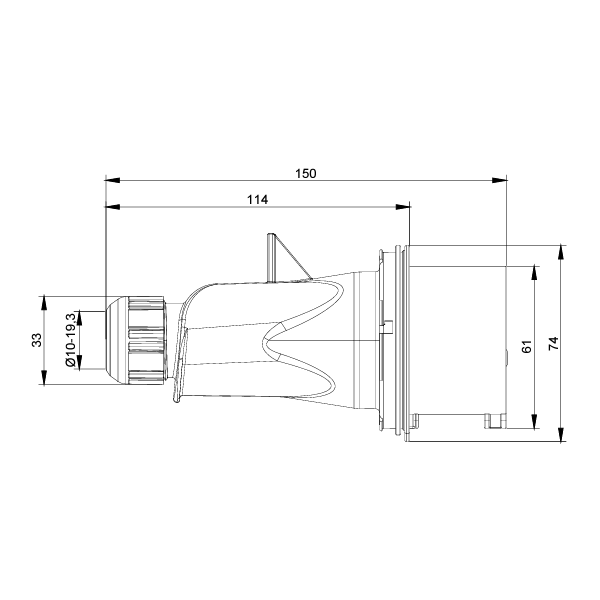 Digital - Fiche mâle 3P+N+T 16A - 380V - IP44 - 51316 (03103)