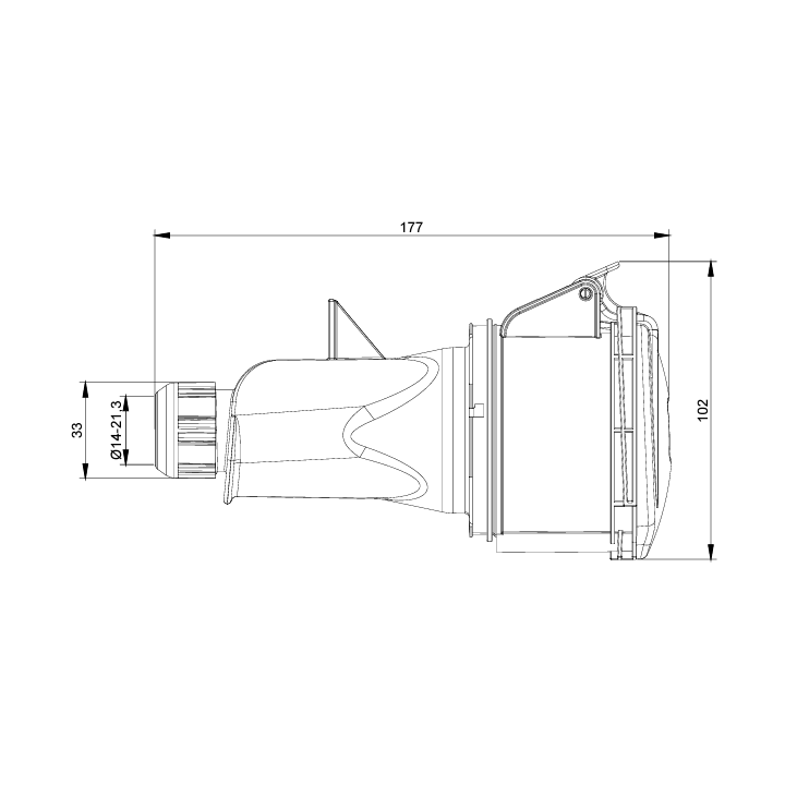 Digital - Fiche femelle 3P+N+T 32A - 380V - IP44 - Réf : 51418 (03206)