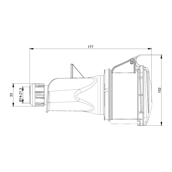 Digital - Fiche femelle 3P+N+T 32A - 380V - IP44 - Réf : 51418 (03206)