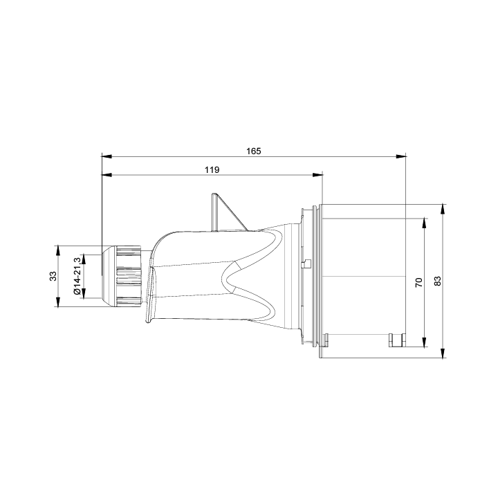 Digital - Fiche mâle 3P+N+T 32A - 380V - IP44 - réf : 51318 (03106)