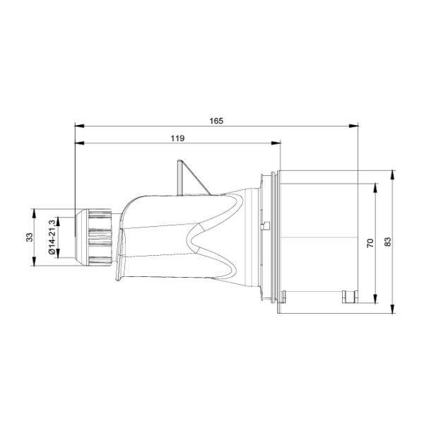 Digital - Fiche mâle 3P+N+T 32A - 380V - IP44 - réf : 51318 (03106)