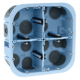 Eur'Ohm - XL Air'métic - Boîte d'encastrement - Etanche à l'air - 2x2 postes- Ø67 - P50 - Réf : 51017