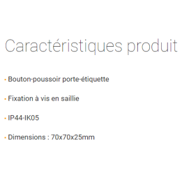 Legrand - Bouton poussoir porte-étiquette - 041647