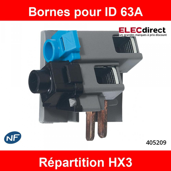 Legrand - Borne de connexion pour ID63A 2M - 405209 - ELECdirect Vente  Matériel Électrique