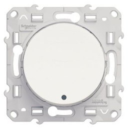 Schneider - Odace - Bouton poussoir - blanc - lumineux LED bleu - 10A - 250V - Réf : S520276
