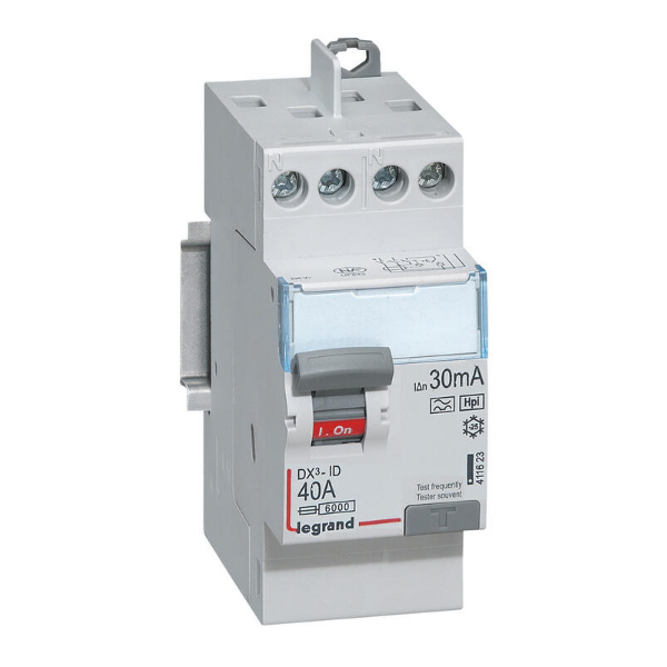 Interruptor diferencial DX³ - 2P- 230V~-40A - tipo Hpi - 30mA - 2 módulos, 411591, 3245064115919