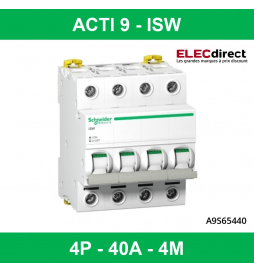 Schneider - Acti9, iSW interrupteur-sectionneur 4P 40A 415VAC - A9S65440