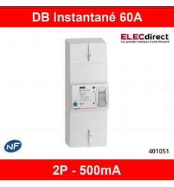 Legrand - Disjoncteur de branchement EDF - bipolaire - 60A instantané - 500MA - 401051