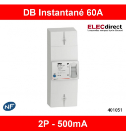 Legrand - Disjoncteur de branchement EDF - bipolaire - 60A instantané - 500MA - Réf.: 401051