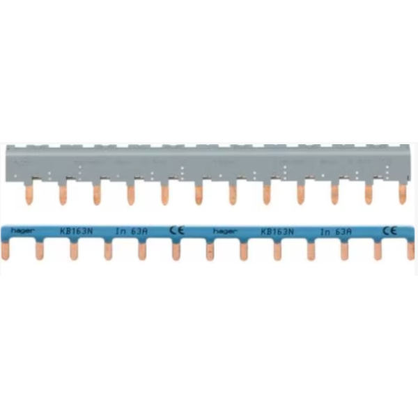 HAGER - Barres pontage 3P+N 63A 12 mod - Réf : KBN863A