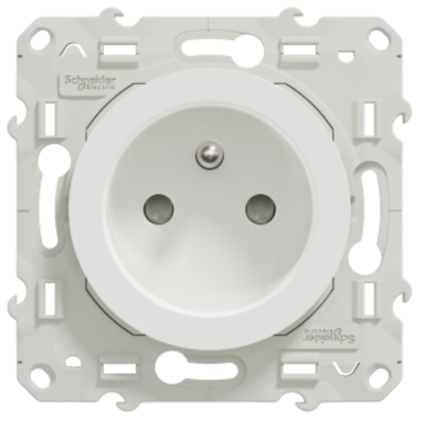 Schneider - Odace 2011 - Prise de courant - 2P+T - 16A - 250V - Bornes auto - Blanc - Réf : S520059