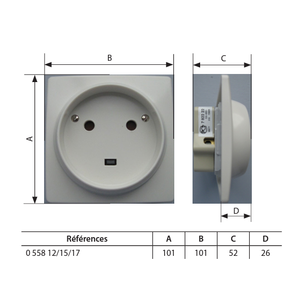 Legrand - Socle 32A - Plast - 2P+T - à VIS - éclips - 055812