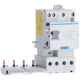HAGER - Bloc différentiel double sortie 4P 63A 300mA type AC - BFC863