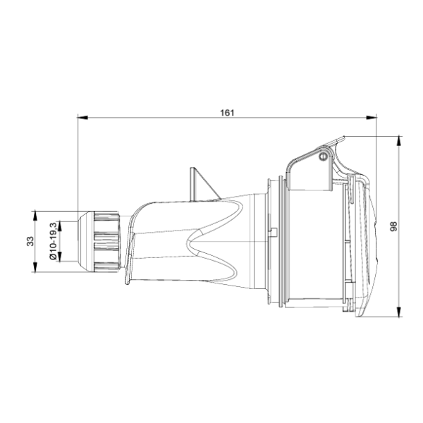 Digital - Fiche femelle 3P+N+T 16A -380V - IP44 - Réf : 51416 (03203)