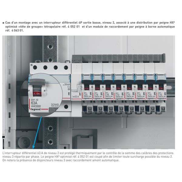 Legrand - Peigne HX3 optimisé tétrapolaire - 12 modules - Réf : 405201