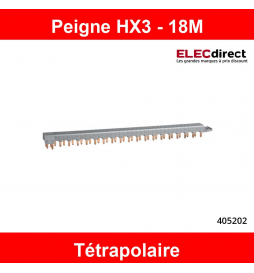 Legrand - Peigne HX3 optimisé tétrapolaire - 18 modules - 405202