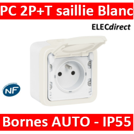 Legrand - Plexo - Prise 2P+T + Boite saille - Blanc - Ref. : 069689 + 069621