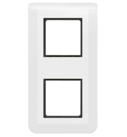 Legrand Mosaic - Plaque 2 x 2 modules + support - 2 postes - vertical - 277822L+080252
