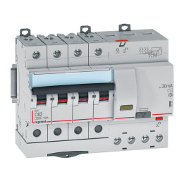 Legrand Disjoncteur différentiel DX³6000 10kA - 4P 400V - 63A - type AC 30mA 411192