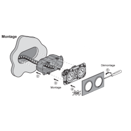 Legrand - Dooxie - Prise 2P+T double pré-câblé + Plaque + Boîte batibox BBC Legrand - Ref. : 600332 + 600802 + 080022L