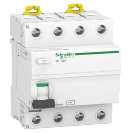 SCHNEIDER - Interrupteur Différentiel 4P - 63A - 30mA - AC - Réf : A9R11463