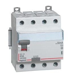Legrand - Inter diff DX3 - ID 4P 63A - 30mA - A - Réf : 411676