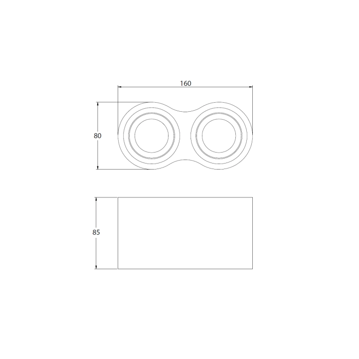 GTV Lighting - Plafonnier AVEIRO 2xGU10 - Blanc - 230V - Réf : OS-AV80160OK2-10