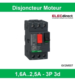 Schneider - Disjoncteur moteur 1,6A-2,5A - GV2ME07