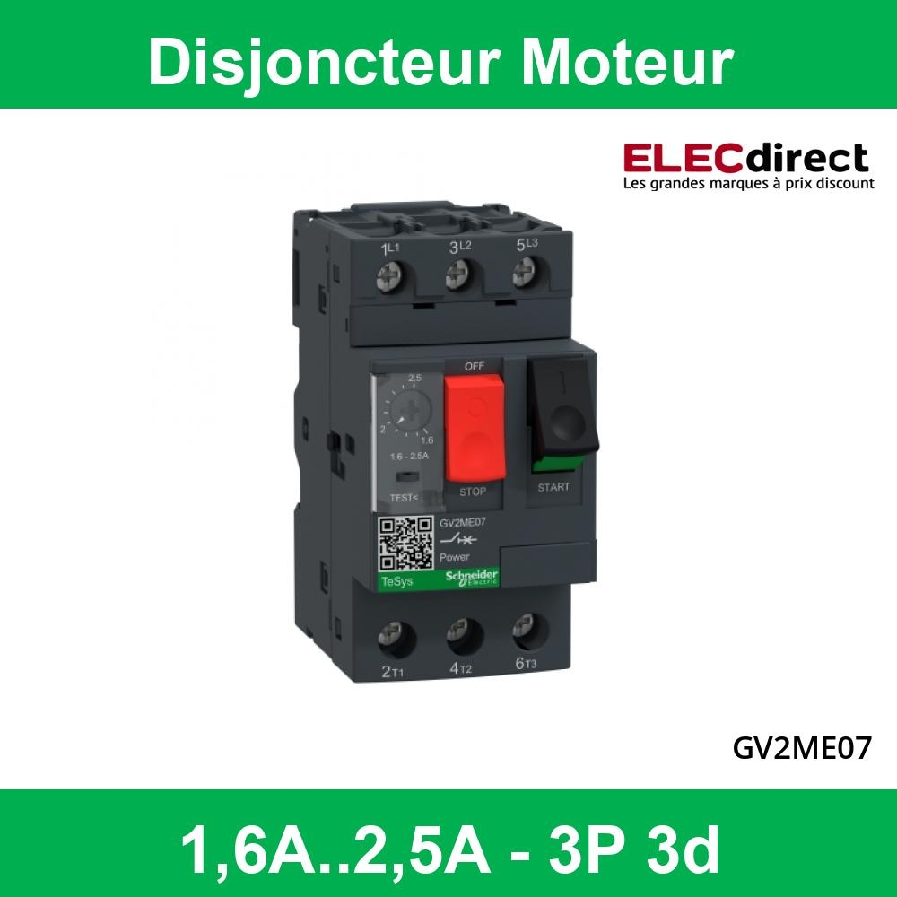 Schneider - Disjoncteur moteur 1,6A-2,5A - GV2ME07