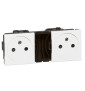 Legrand - Mosaic - Double prise de courant 2P+T - Précablées 2x2 modules - 16A - 230V - Surface -  Blanc - Réf : 077134