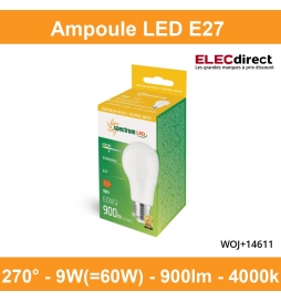 Spectrum - Ampoule LED E-27 - LED GLS 12W - Angle 220° - 4000K