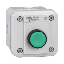 Schneider - BOITE Bouton Poussoir VERT - 1NO - Réf : XALE1011
