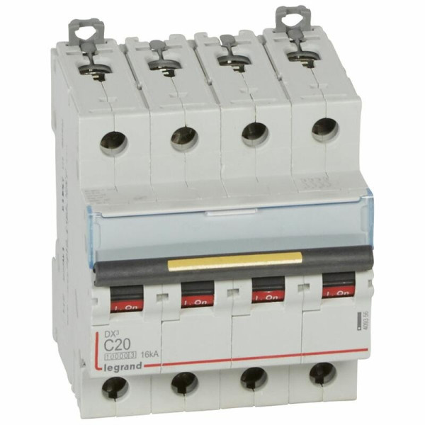 Legrand - Disjoncteur 4P 16kA - courbe C - 20A - Réf : 409356