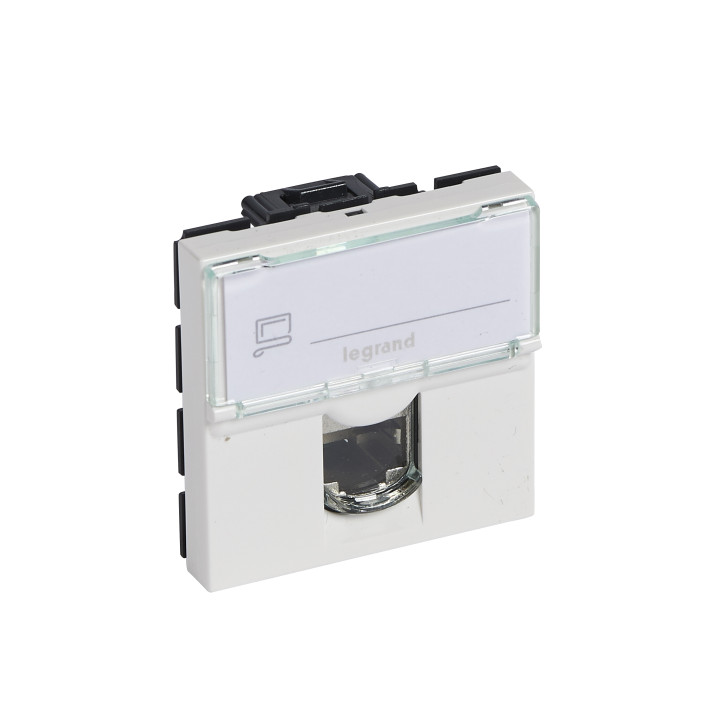 Legrand - Mosaic - Prise RJ 45 - Cat.6 - STP - Blindage métal - 2 modules - Blanc - Réf : 076566