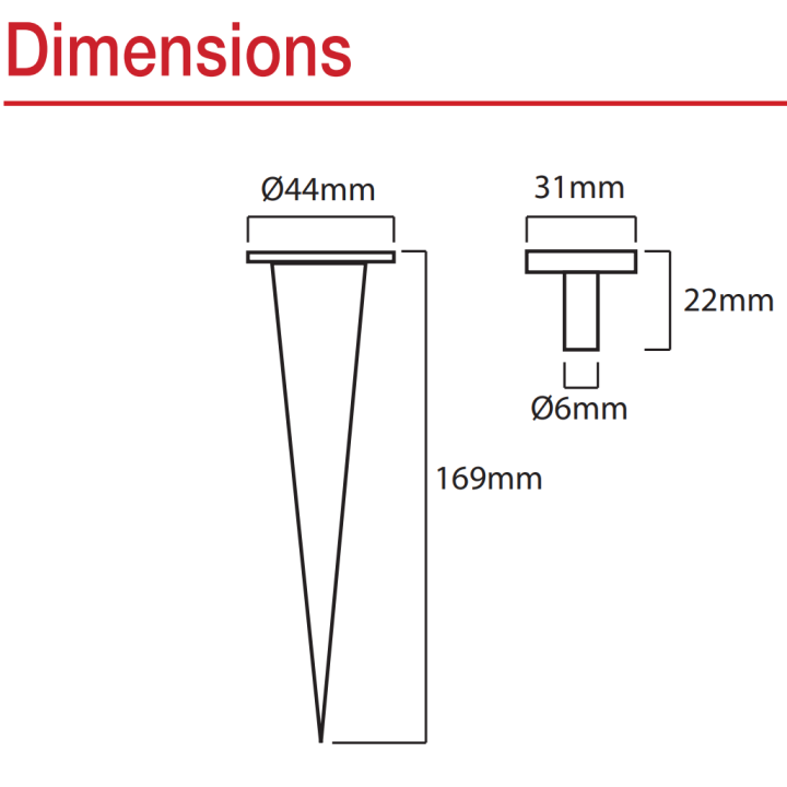 Miidex - Piquet de fixation - Noir - Réf : 8000