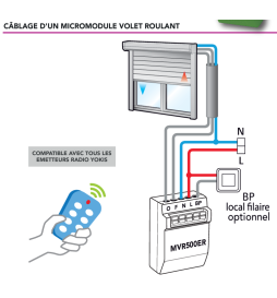 YOKIS centralisation de volets roulants micro-module encastré - MVR500E